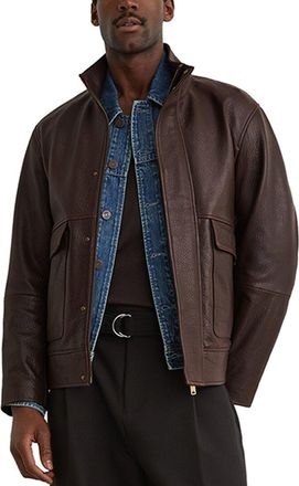 Reiss Slarten Textured Leather Jacket