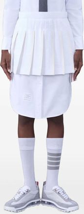 Thom Browne Minigonna plissé - Bianco
