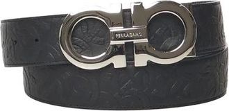 Ferragamo Lederen Gancini Riem - Heren - Riemen - Zwart - 110 CM - Leer - Accessoires