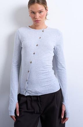 Topshop Asymmetric Button Front Top in Grey at Nordstrom Rack, Size X-Small