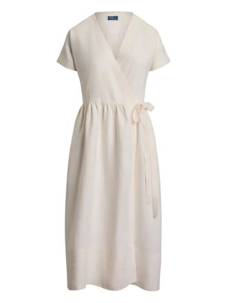 Polo Ralph Lauren wrap self-tie midi dress - White