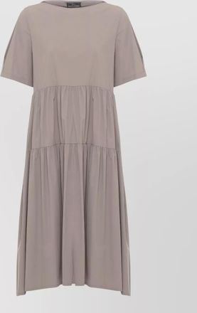 Herno tiered midi dress short sleeves round neckline