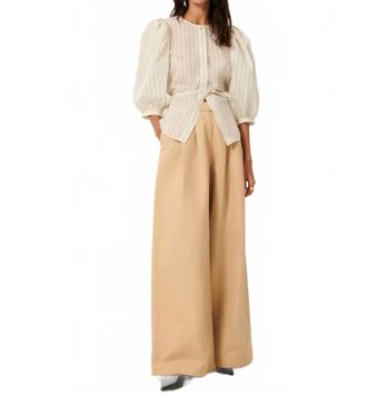 Sessun Georgia Stripe Shirt In Sand Cream