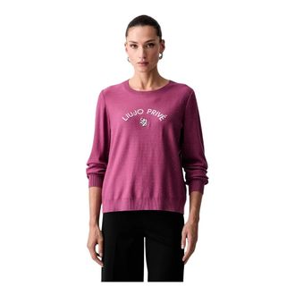 Liu Jo Round-neck Truien - Dames - Ronde hals truien - Roze - XL - Polyester - Truien & Vesten