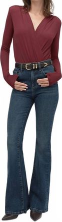 Favorite Daughter Slinky Date Blouse Bodysuit In Vino