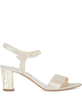 Freya Rose Martina Midi block-heel sandals - women - Suede/Kid Leather/Calf Leather - 39.5 - Neutrals