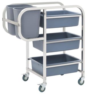 vidaXL Carrello Da Cucina Con Contenitori In Plastica 82x43,5x93 Cm - Vidaxl