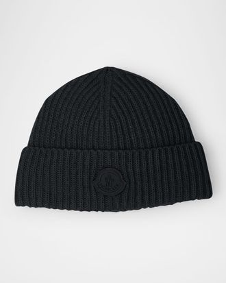 Moncler Ribbed Logo Beanie