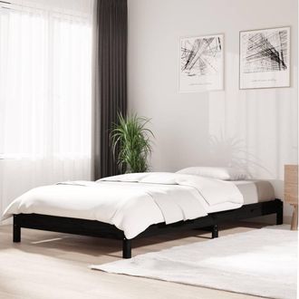 Berkfield Home Stack Bed Black 80x200 cm Solid Wood Pine