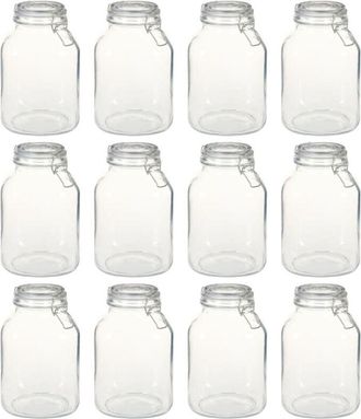 vidaXL Tarros De Vidrio Con Cierre Herm&eacute;tico 12 Unidades 3 L Vidaxl