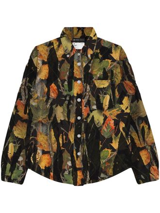 Purple P313 Drip Camo quilted shirt jacket - Black