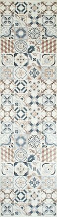 Nazar Rugs Alfombra de cocina azulejos marron 80x300