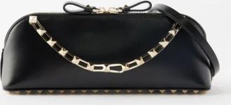 Valentino Garavani Valentino Black Leather Rockstud Shoulder Bag