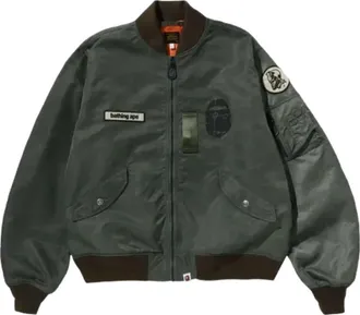 A Bathing Ape Multi Patch Bomber Jacket Olive Drab 1M30140015-OLIVE-DRAB