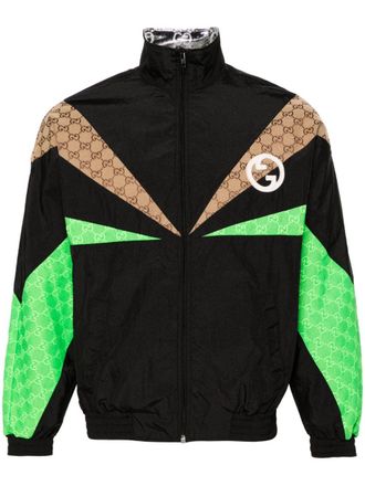 Gucci panelled GG canvas bomber jacket - women - Cotton/Polyamide/Polyester/Polyester - S - Black