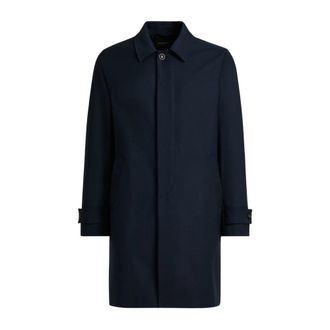 Kiton Wol Kasjmier Overjas - Heren - Trenchcoats - Blauw - 3XL - Wol - Jassen