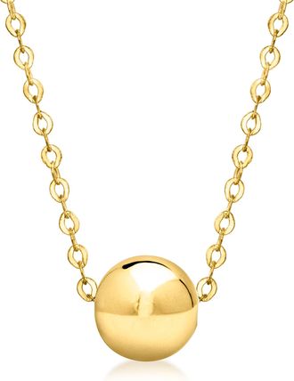 RS Pure by Ross-Simons Italian 6mm 14kt Yellow Gold Bead Necklace