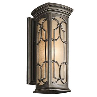 Netlighting Franceasi Outdoor Medium Wall Lantern Light Olde Bronze IP44 E27 in Brown
