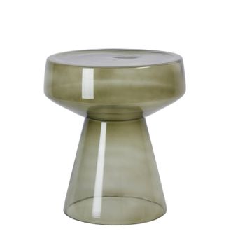 Light & Living Light&living - Mesa Auxiliar Dakwa Cristal Gris Verde - &Oslash;37x44 Cm