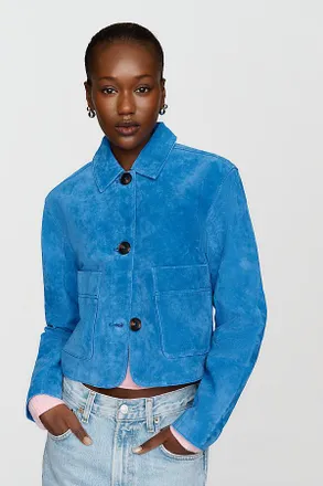 Blank NYC Real Suede Crop Jacket