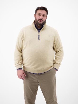 Lerros Troyer LERROS LERROS Herren Stricktroyer in lebendiger Optik, Herren, Gr. 4XL, beige (tender beige melange), 100% Baumwolle, ohne Ausschnitt, Pullover