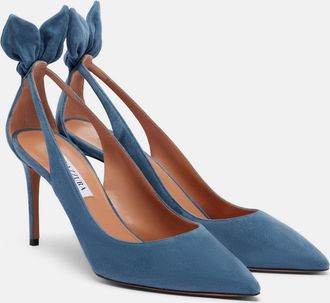 Aquazzura Bow Tie suede pumps