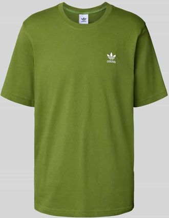 adidas Originals T-Shirt mit Label-Stitching in Oliv, Größe XL