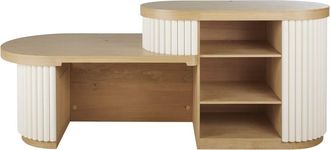 Maisons du monde Mostrador de recepci&oacute;n chapado en roble de 280 cm