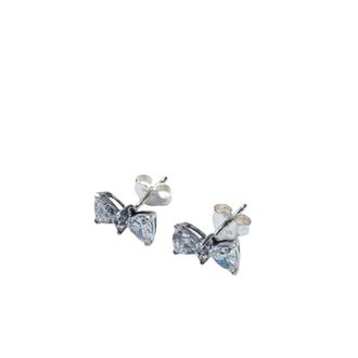 Pandora Sprankelende Strik Oorbellen - Dames - Oorbellen - Grijs - ONE Size - Accessoires