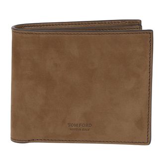 Tom Ford Wallets & Cardholders, male, Brown, Size: ONE SIZE Nubuck T Line Classic Bifold Wallet