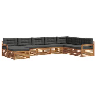 vidaXL Conjunto De Sof&aacute;s De Exterior 8 Pcs Natural Y Antracita Vidaxl