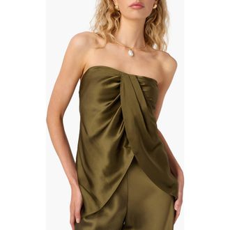 Cami NYC Bonita Strapless Silk Top in Grove at Nordstrom, Size Xx-Small
