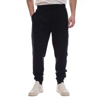 C.P. Company Mens Light Fleece Lens Sweatpants in Black Cotton - Size X-Large