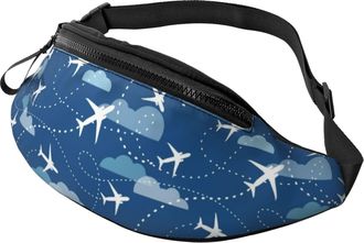 Generic Airplane Aircraft Plane Pattern Bum Bags Belt Bag Unisex Bumbags For Ladies Women Gym 14X35Cm