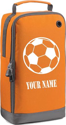 Generic Personalised Custom Football Boot Bag Boys Girls Footy Any Name Kids Sports PE Kit (Orange)