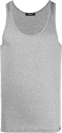 Tom Ford Cotton & Modal Rib Tank Top - Heren - Tops zonder mouwen - Grijs - S - Katoen - Tops