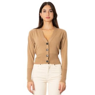 SOLOTRE Cardigans, female, Beige, Size: XS Cardigan