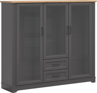 Petits Meubles Vajillero bajo 3 puertas 2 cajones estratificado Gris