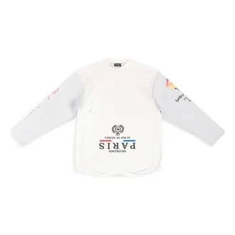 Balenciaga Upside Down Long Sleeve T-Shirt White 698155TMVC99000