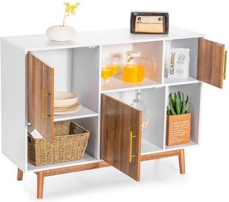 Costway Mueble con 3 Puertas y Compartimientos, Mueble TV Moderno, Despensa Multiuso