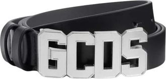 GCDS Logo Riem - Dames - Riemen - Zwart - 105 CM - Leer - Accessoires