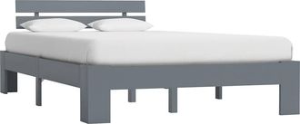 vidaXL Estructura De Cama Sin Colch&oacute;n Madera De Pino Gris 140x200 Cm Vidaxl