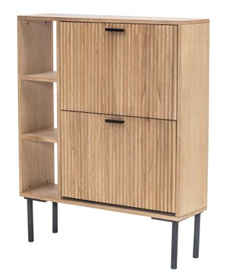 Nordlys Shoe Storage Entryway Furniture Wood 2 Drawers in Brown