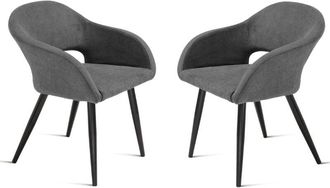 Capodarte Sedia imbottita in tessuto Antracite con struttura in metallo west 2 sedie