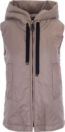 Max Mara Gewatteerd Gilet - Dames - Bodywarmers - Beige - S - Polyester - Jassen