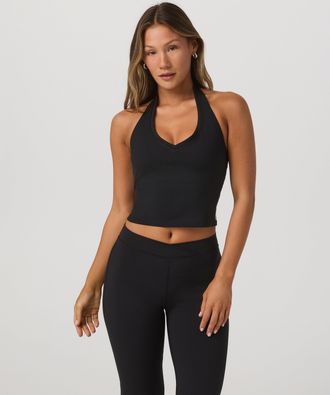 Vuori Clothing Inversion Rib Halter | Black | XS, Size Extra Small