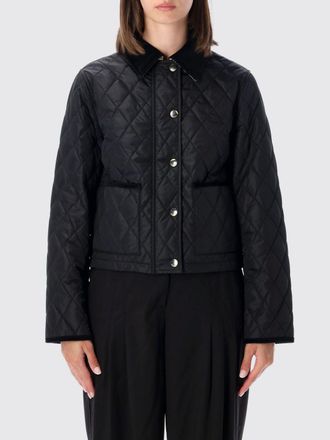 Burberry Giacca corta trapuntata in nylon con colletto a contrasto in velluto