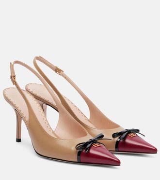 Valentino Garavani Bepointy 80 leather slingback pumps