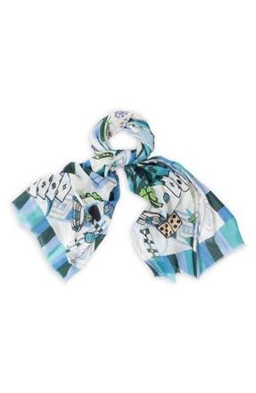 Saachi Lucky Charm Cotton Scarf in Blue at Nordstrom Rack