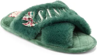 Dearfoams Mama Fur Slide Slippers in Spruce at Nordstrom, Size X-Large